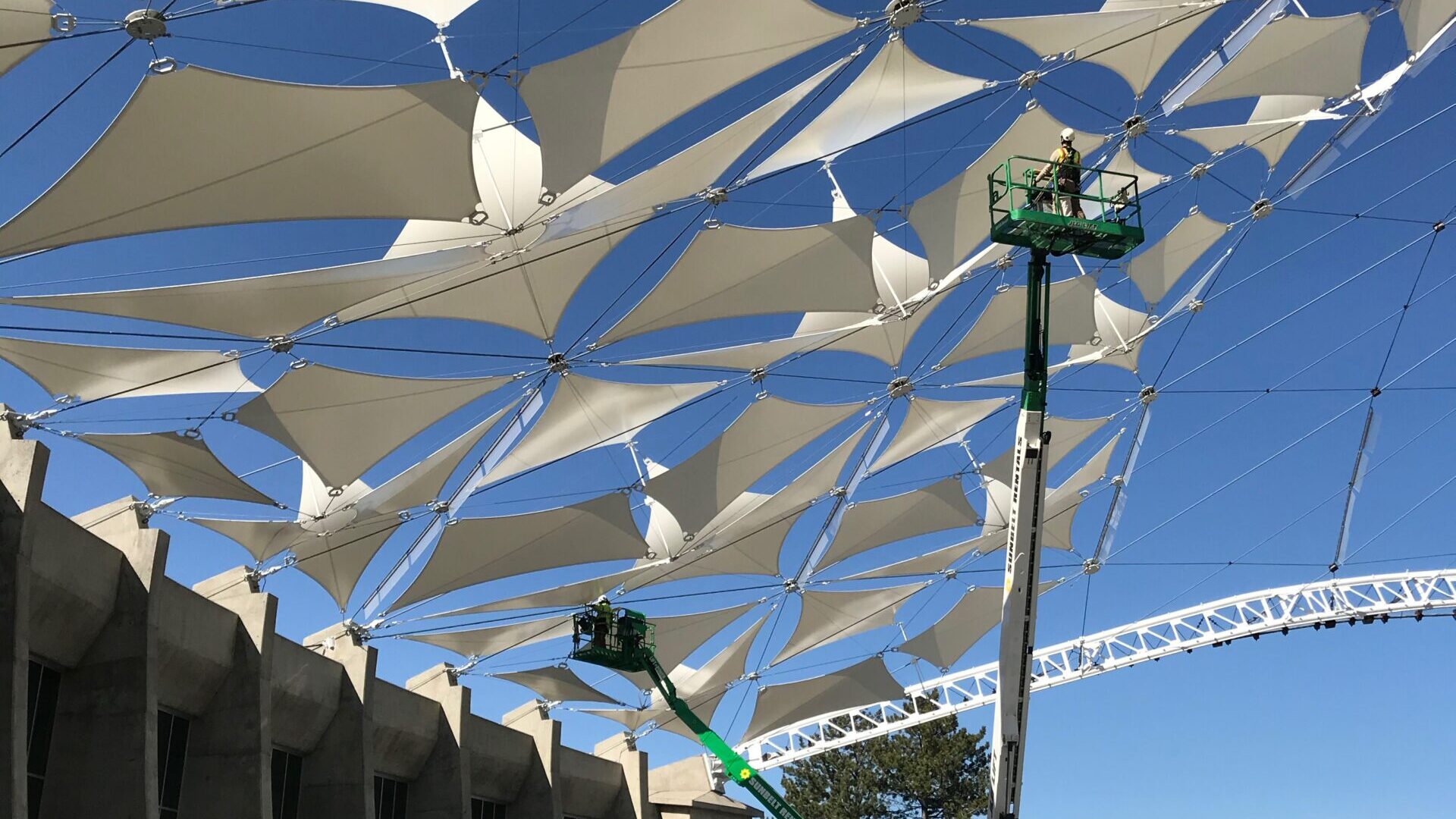 PVC tension fabric structure.